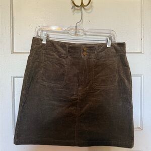 Brown Corduroy Mini Skirt